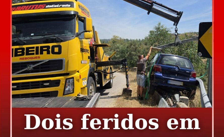 Duas pessoas ficaram com ferimentos ligeiros na sequência de um despiste ocorrid