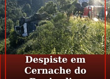 O alerta para o despiste de um veículo pesado de mercadorias na Estrada Municipa