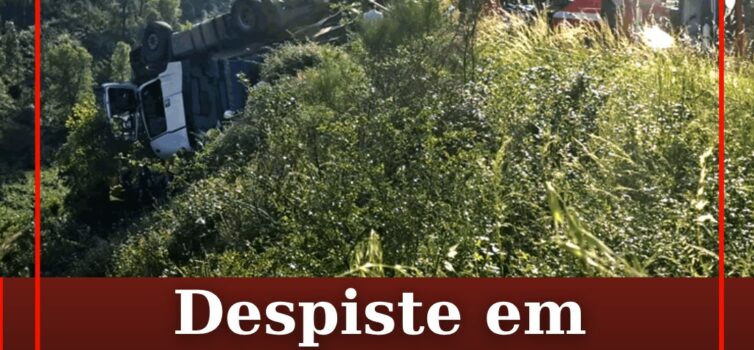 O alerta para o despiste de um veículo pesado de mercadorias na Estrada Municipa