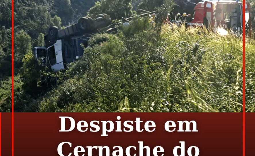 O alerta para o despiste de um veículo pesado de mercadorias na Estrada Municipa
