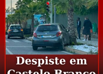 O despiste de um veículo ligeiro de passageiros na Avenida General Ramalho Eanes