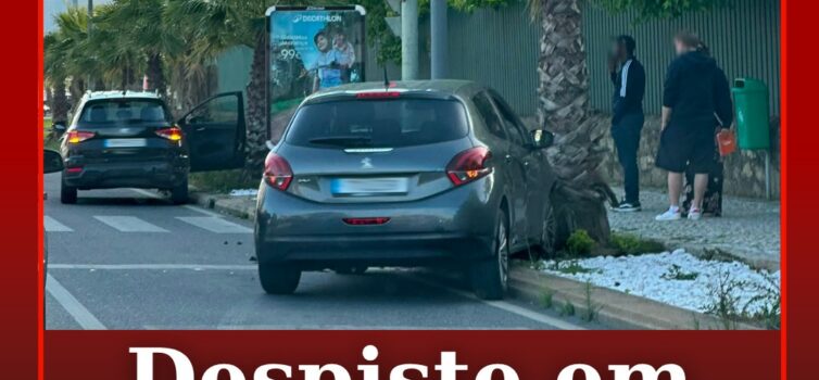 O despiste de um veículo ligeiro de passageiros na Avenida General Ramalho Eanes