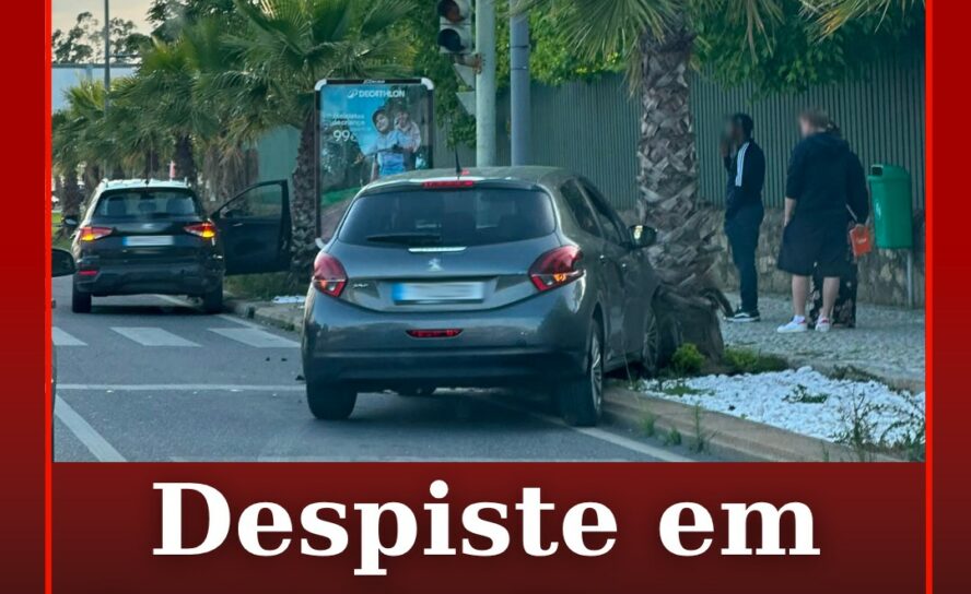 O despiste de um veículo ligeiro de passageiros na Avenida General Ramalho Eanes