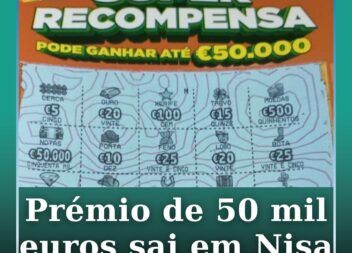 Um cliente da tabacaria Plátano ganhou 50 mil euros ao raspar uma “Espadinha Sup