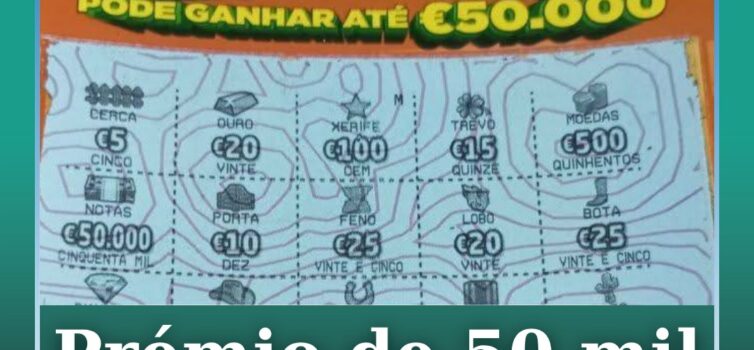 Um cliente da tabacaria Plátano ganhou 50 mil euros ao raspar uma “Espadinha Sup