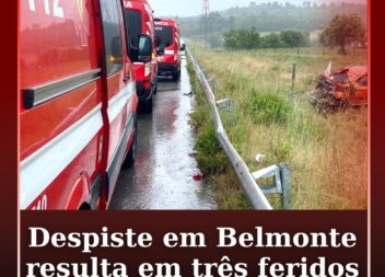 Um despiste de uma viatura ligeira provocou três feridos na manhã deste sábado,