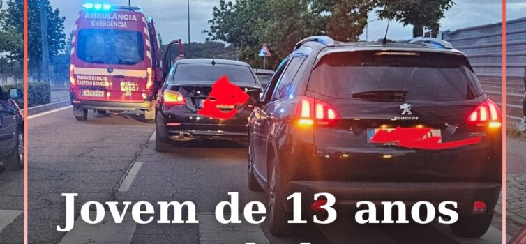 Uma jovem de 13 anos ficou com ferimentos graves na sequência de um atropelament