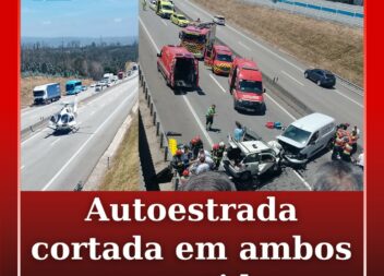 A autoestrada A25 esteve esta segunda-feira cortada nos dois sentidos na zona de