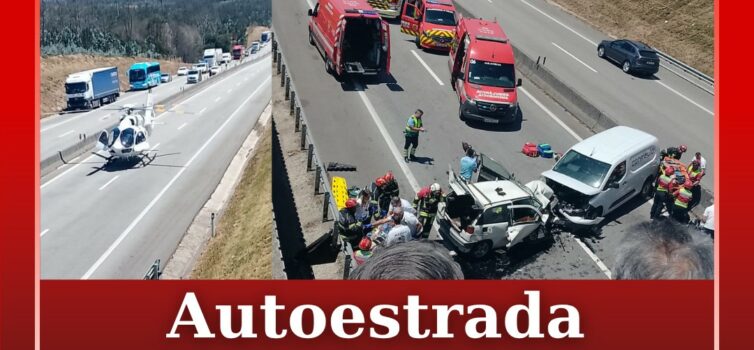 A autoestrada A25 esteve esta segunda-feira cortada nos dois sentidos na zona de