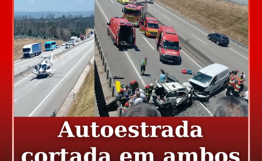 A autoestrada A25 esteve esta segunda-feira cortada nos dois sentidos na zona de