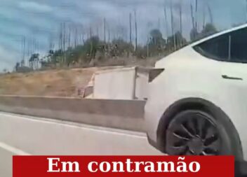 As câmaras de um automóvel registaram a circulação de uma viatura em contramão n