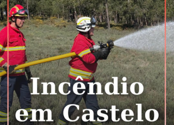 Está a ocorrer um incêndio florestal próximo da aldeia de Escalos de Cima.