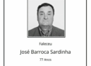 Faleceu José Barroca Sardinha, de 77 anos de idade, natural de silvares