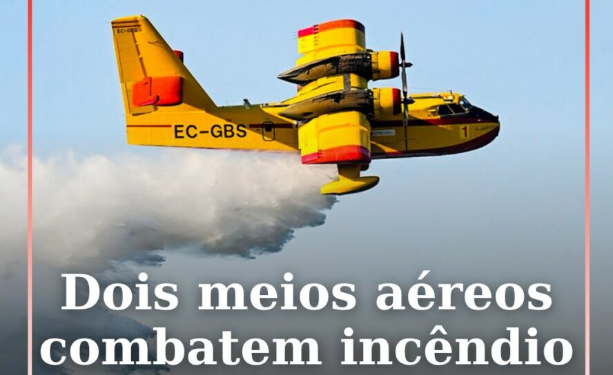 O alerta para o incêndio em zona de povoamento florestal em Janeiro de Cima