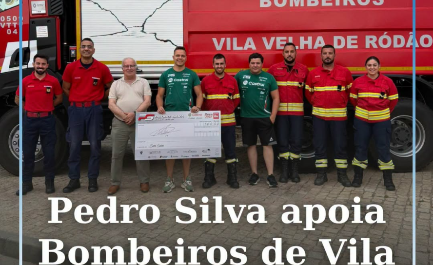 O piloto de ralis Pedro Silva entregou um donativo de 100 euros aos Bombeiros Vo