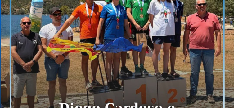 Os nadadores Diogo Cardoso e Mariana Mendes, ambos do Sporting