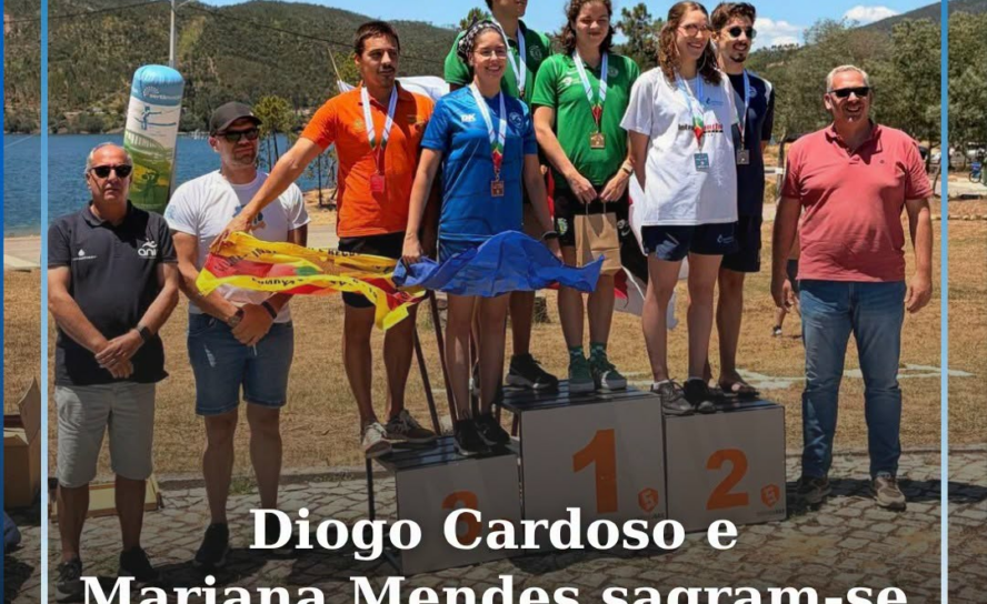 Os nadadores Diogo Cardoso e Mariana Mendes, ambos do Sporting