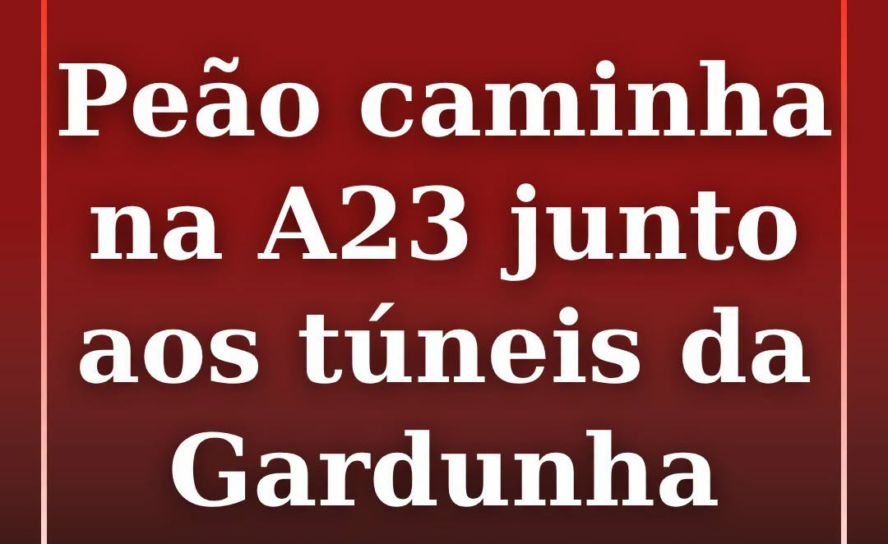 Um homem encontra-se a caminhar no separador central da A23