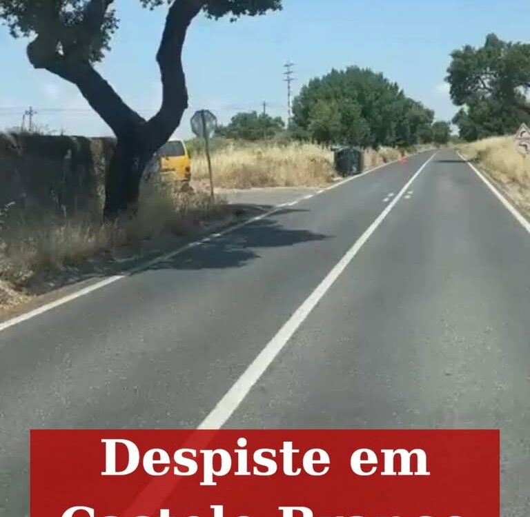 Um veículo despistou-se na manhã desta quarta-feira junto ao parque de campismo,
