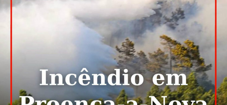 O alerta para o incêndio em zona de mato em Murteirinha, São Pedro do Esteval