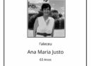 Faleceu Ana Maria Rodrigues Vicente Justo, aos 63