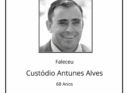 Faleceu Custódio Antunes Alves, aos 68 anos, natural de Oleiros.