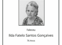 Faleceu Ilda Fatelo Santos Gonçalves, de 76 anos.