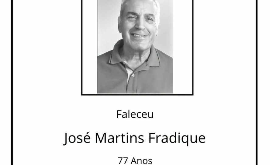 Faleceu José Martins Fradique, aos 77 anos.