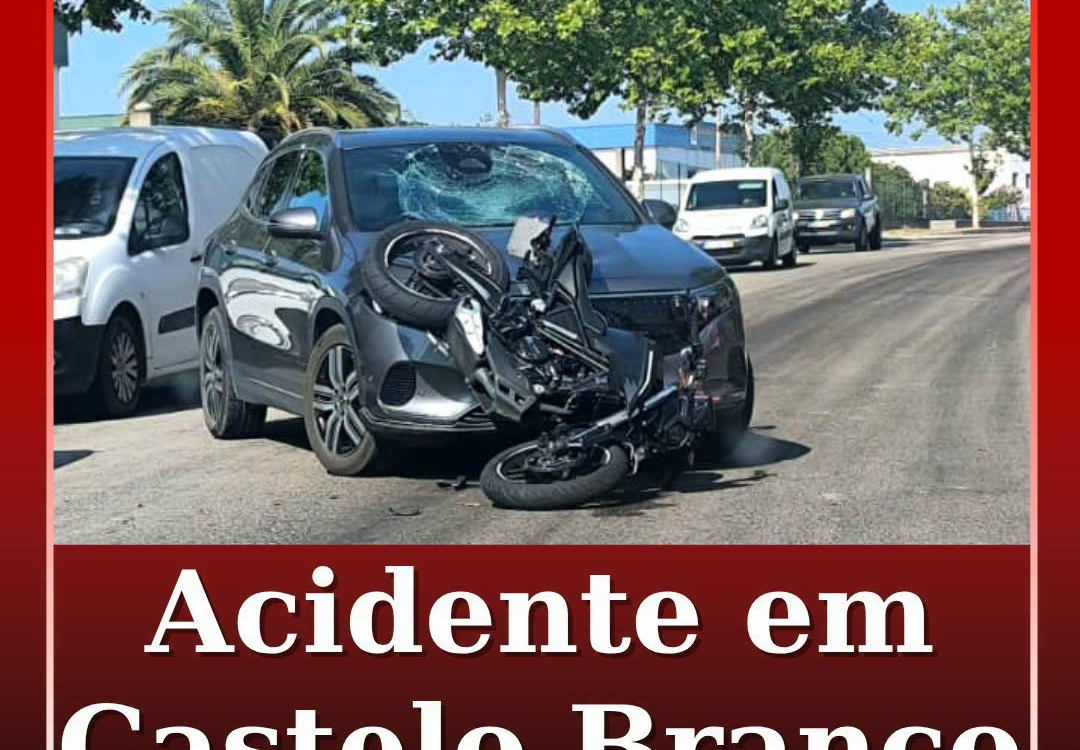 O alerta para a colisão de dois veículos na Zona Industrial de Castelo Branco