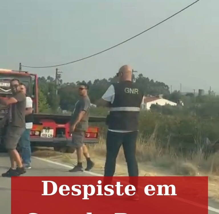 O alerta para  o despiste de um veículo ligeiro na EN18-8, km 2,5