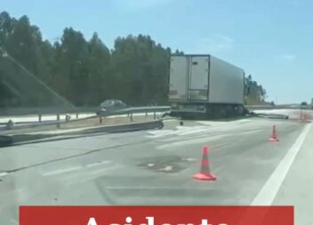 O despiste de um veículo pesado, ocorrido, cerca das 12 horas