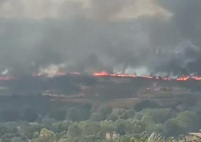O incêndio que deflagrou no concelho da Guarda, na passada segunda-feira