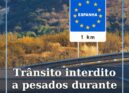 A circulação na estrada espanhola EX-108 que termina na ponte sobre o rio Erges,