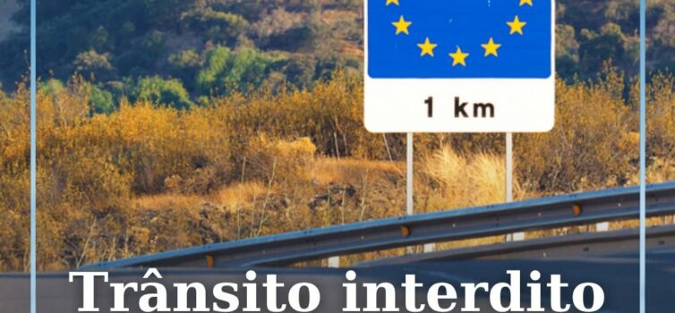 A circulação na estrada espanhola EX-108 que termina na ponte sobre o rio Erges,