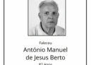Faleceu António Manuel de Jesus Berto, aos 82 anos, natural da Covilhã.