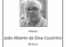 Faleceu João Alberto da Silva Coutinho, aos 68 anos, residente em Boidobra
