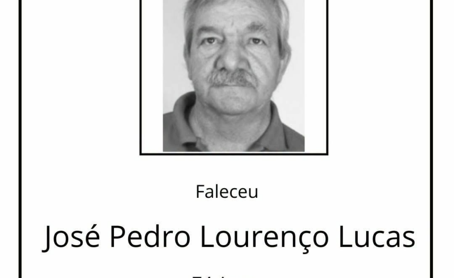 Faleceu José Pedro Lourenço Lucas, de 74 anos de idade, natural de São Martinho,
