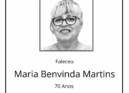 Faleceu Maria Benvinda Martins, aos 70 anos, natural de Taberna Seca.