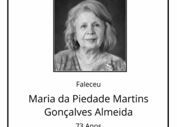 Faleceu Maria da Piedade Martins Gonçalves Almeida, aos 73 anos