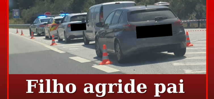 Filho agride pai com faca durante viagem na A23