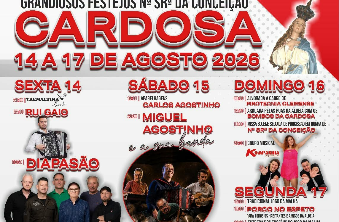 Os Grandiosos Festejos de Nossa Senhora da Conceição estão de regresso à Cardosa
