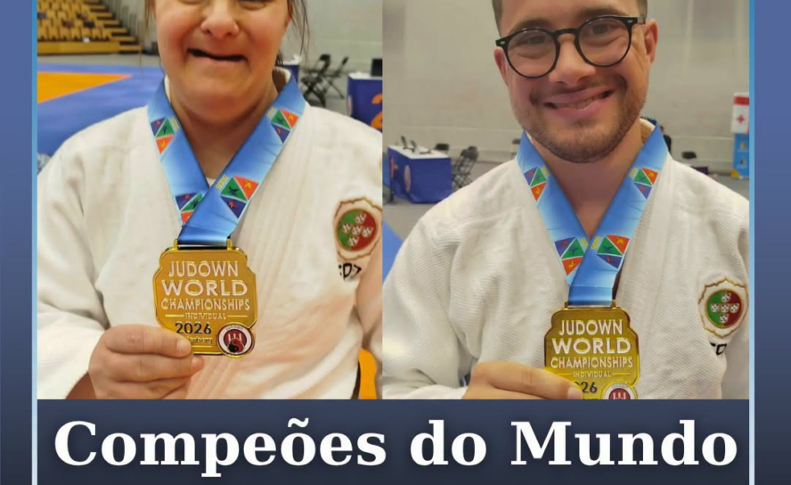 Os judocas Cláudia Gaspar e Diogo Côrte, da APPACDM de Castelo Branco