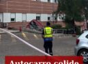 Um autocarro urbano despistou-se e embateu