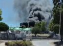 Um veículo pesado de mercadorias sem carga incendiou-se esta quarta-feira na áre