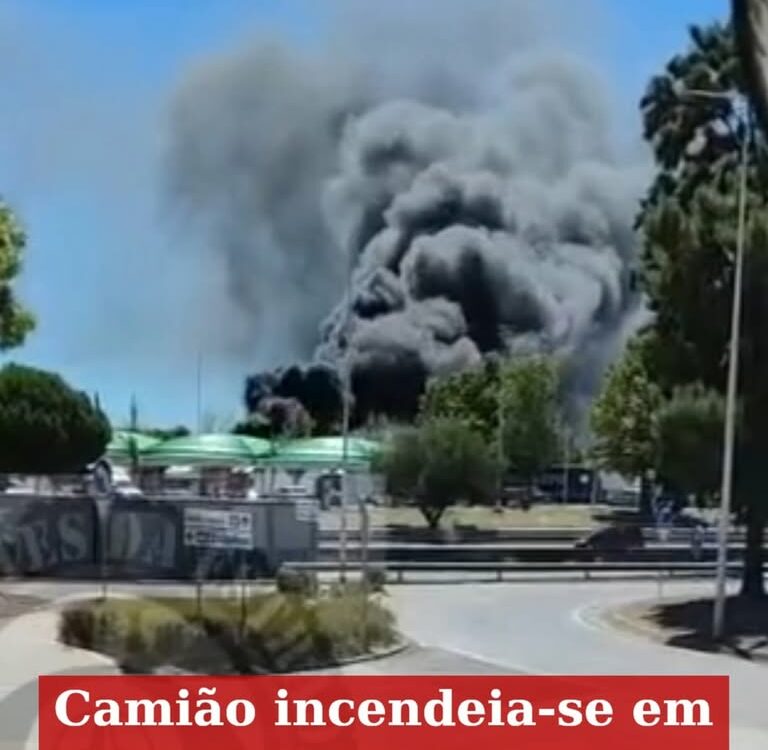 Um veículo pesado de mercadorias sem carga incendiou-se esta quarta-feira na áre
