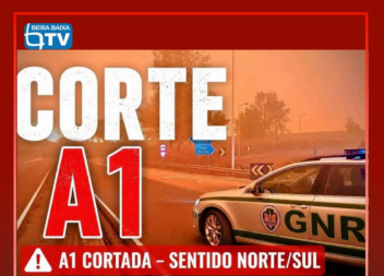 A Autoestrada do Norte (A1) está cortada nos dois sentidos entre Aveiro Sul e Al