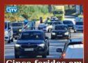 Cinco pessoas ficaram feridas na sequência de uma colisão entre três viaturas