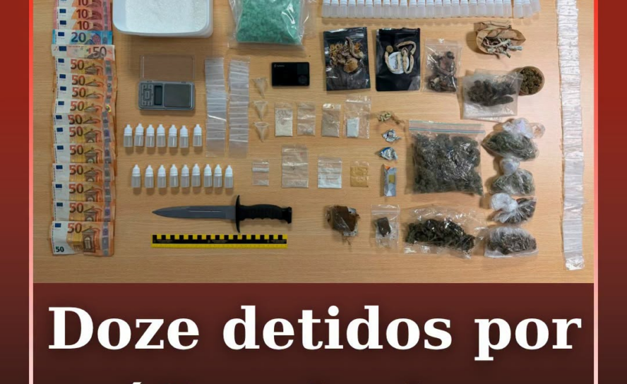 Doze pessoas foram detidas por tráfico de estupefacientes