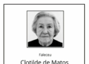 Faleceu Clotilde de Matos Ferreira Romãozinho, aos 100 anos