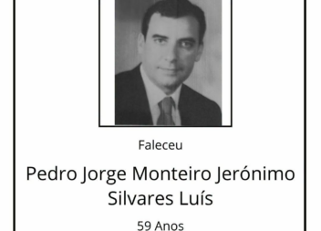 Faleceu Pedro Jorge Monteiro Jerónimo Silvares Luís, aos 59 anos
